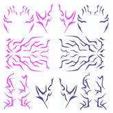 Purple Temporary Tattoo Stickers – 4 PCS Realistic Purple Body Art + 4 PCS UV Fluorescent Tattoos (Under Black Light) | Waterproof | For Cosplay, Halloween, and Party Makeup